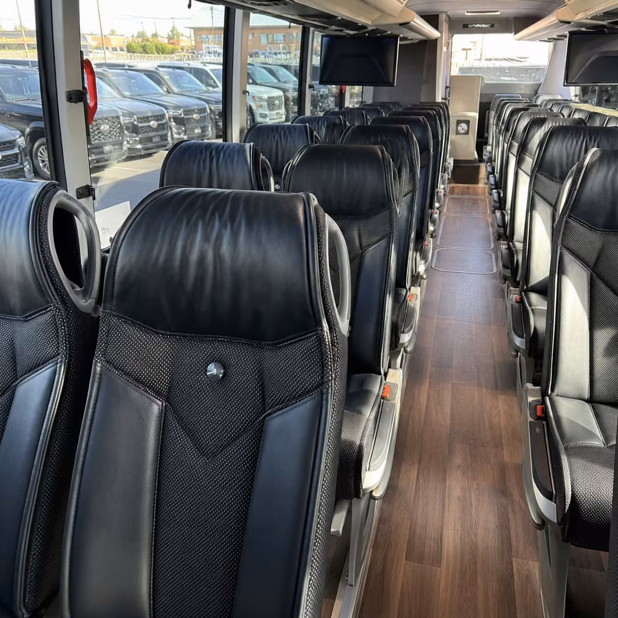 56 passenger charter bus inside