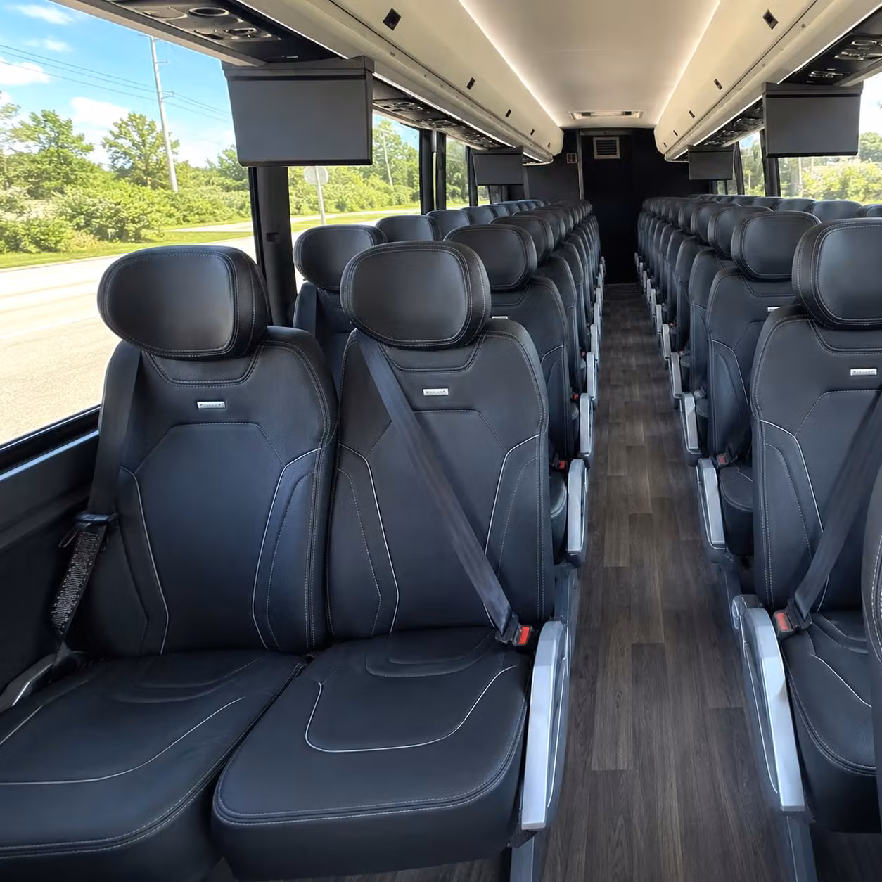 reading charter bus interior
